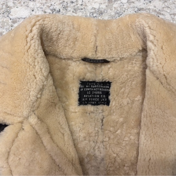 Brown Shearling B3 Bomber Aviator Jacket - Picture 8 of 15